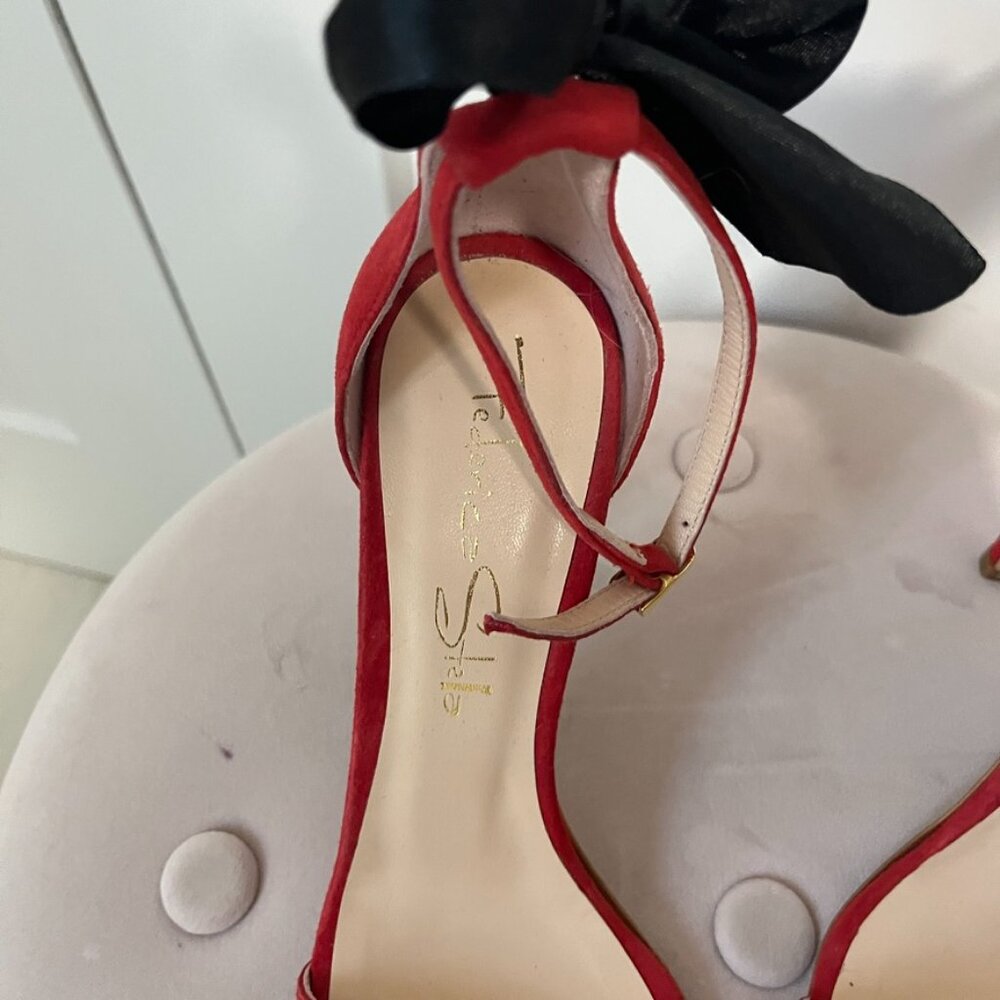 Federica Stela Red & Bow Leather Strappy Heels Size 39 - Picture 4 of 6